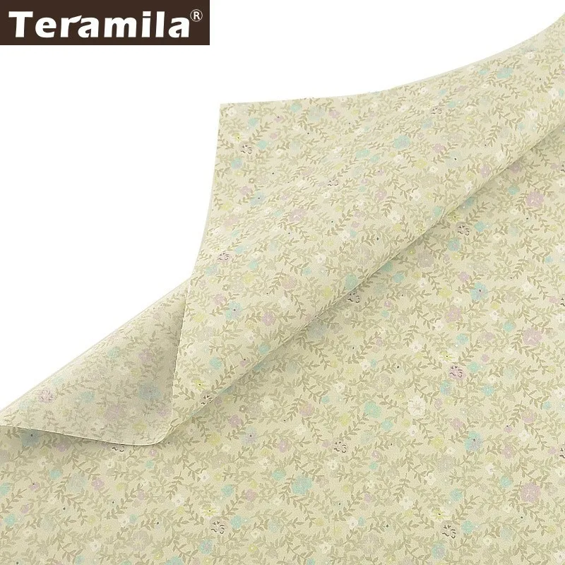

Teramila100% Cotton Flowers Fabric Quilting Tecido Sewing Patchwork Telas DIY Tissus Au Metre Dress Home Textile Baby Clothing