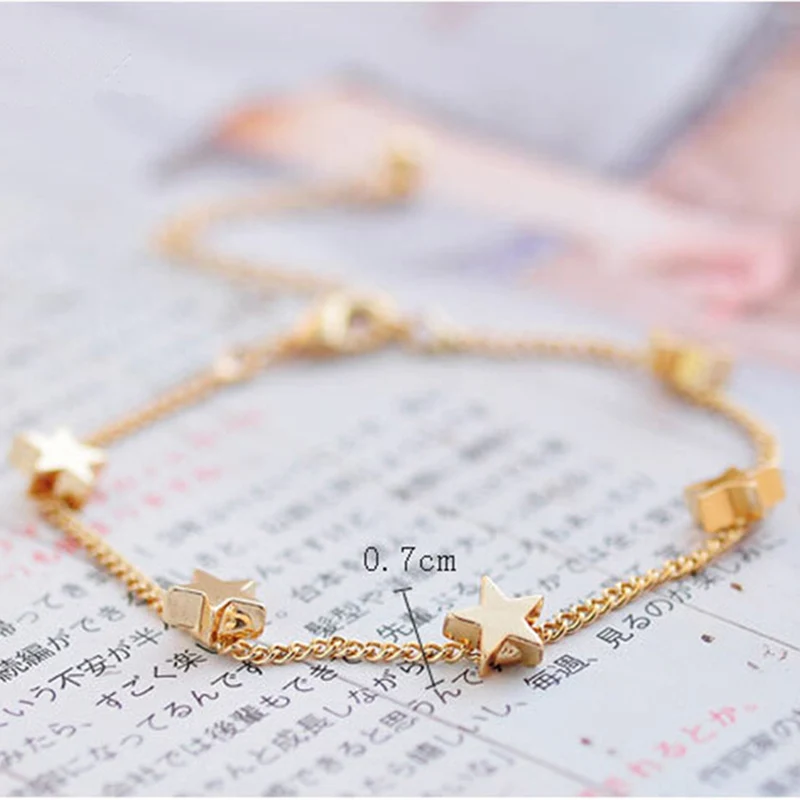 

2019 New Fashion Infinity Bracelet for Women with Crystal Stones Bracelet Infinity 5 Stars Love Chain Bracelets bileklik