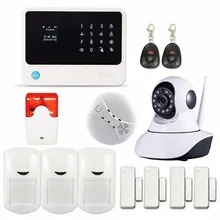Pantalla táctil Sistema de Alarma Inalámbrica GSM WIFI Control G90B Con APP Cámara Detector de Humo de Incendios PIR Sensor de Alarma de Puerta