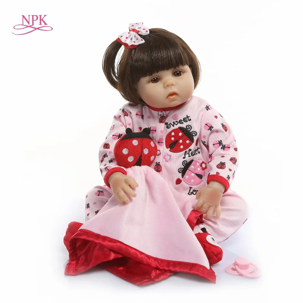 

NPK Full Vinyl Silicone Reborn Baby Doll 48CM Alive Realistic Boneca Bebe Lifelike Real Girl Doll Reborn Birthday Christmas