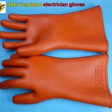 20КВ живые рабочие изолированные перчатки уровень 2 анти-утечки защитные перчатки натуральный латекс электрик изоляционные перчатки