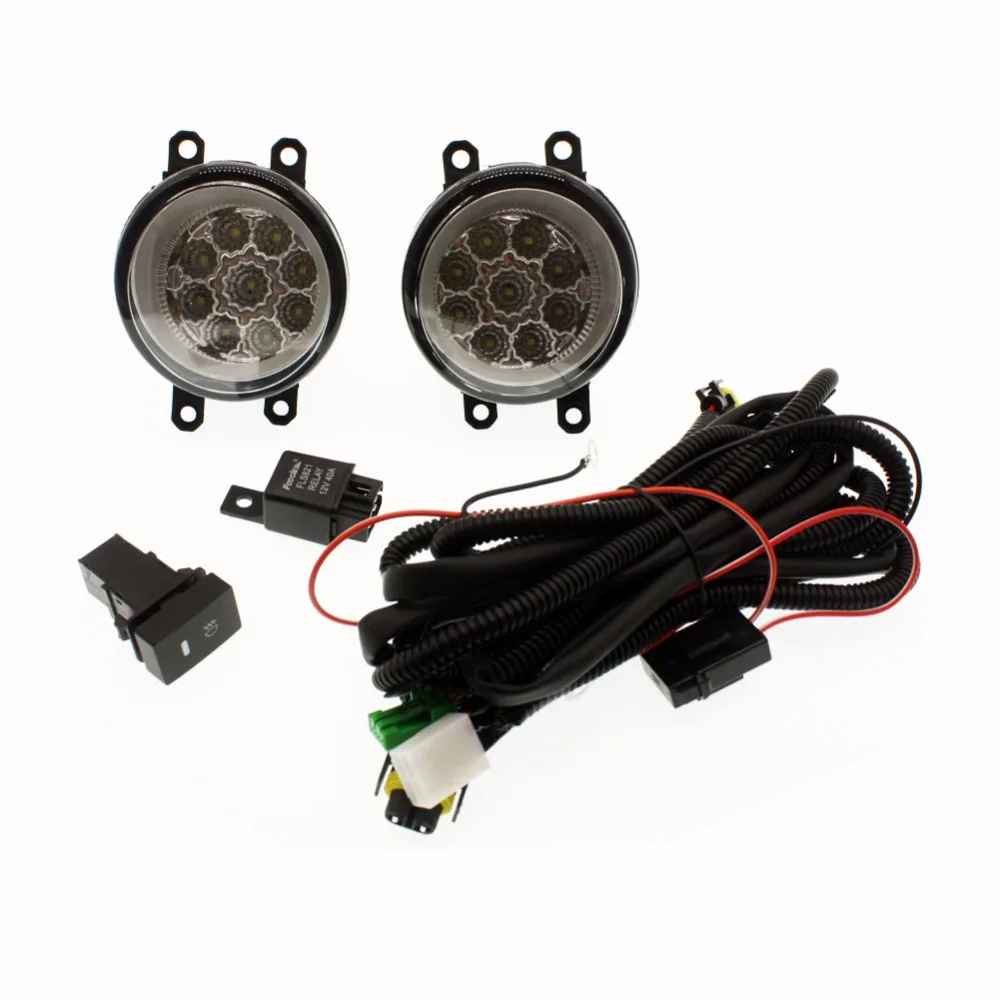 H11 Wiring Harness Sockets Wire Connector Switch + 2 Fog Lights DRL