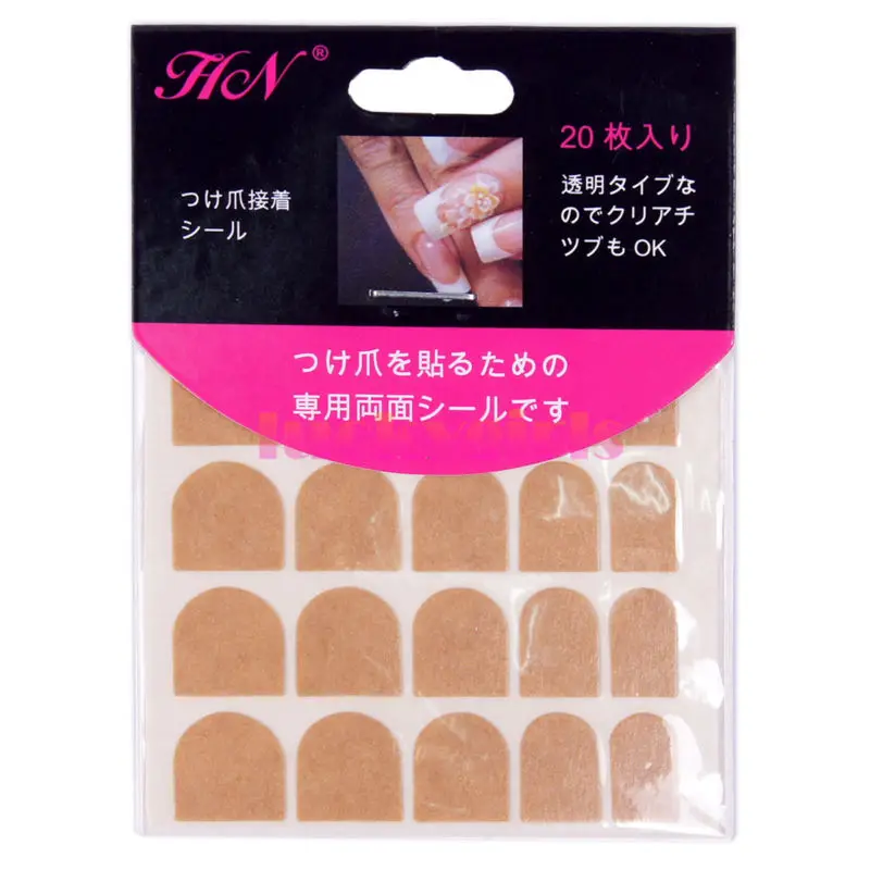 3 sheets Clear False Nail Tips Double Side Adhesive Glue Sticky Tape