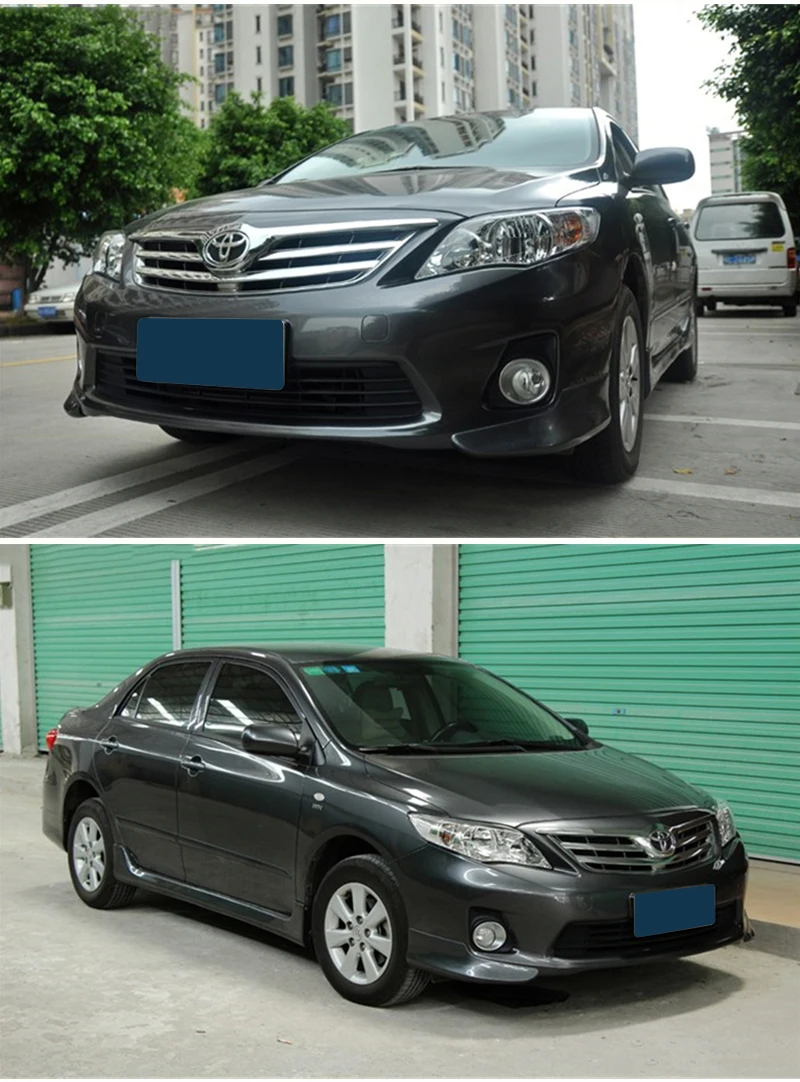 Для Toyota Corolla обвес бампера губы спойлер 2011-2013 года PP пластиковый обвес бампер губы спойлер спортивный комплект для корпуса