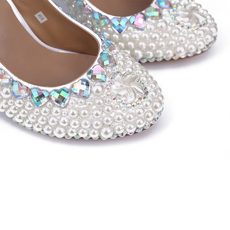 Серебряные туфли-стилеты на каблуках жемчужно-белые свадебные туфли дамские сапоги на платформе свадебная обувь на шпильках со стразами удобная обувь для вечеринок