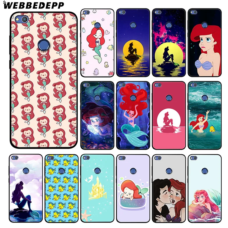 

WEBBEDEPP Ariel Little Mermaid Soft Silicone Case for Huawei Honor Mate 20 10 8X 8C 8 6A 7A 7X 7C Lite Pro TPU