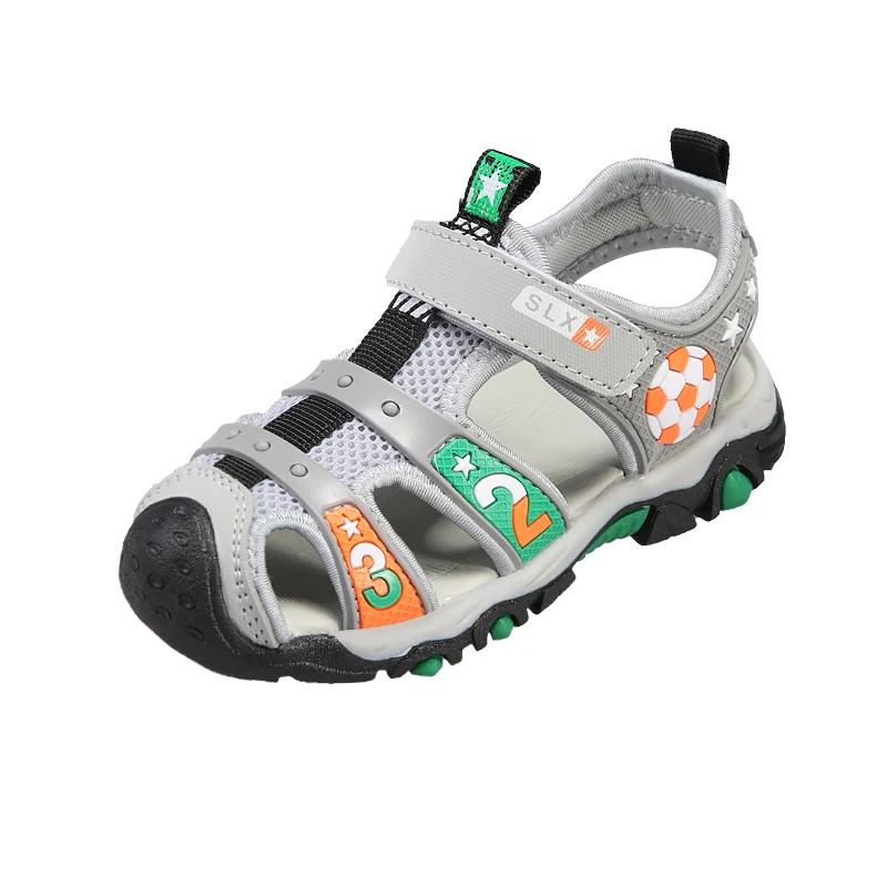 

2019 Summer Sandals for Boys Beach Shoes Hollowed Children' S Casual Sandals with Number Ball Pattern Rubber School Sandalias