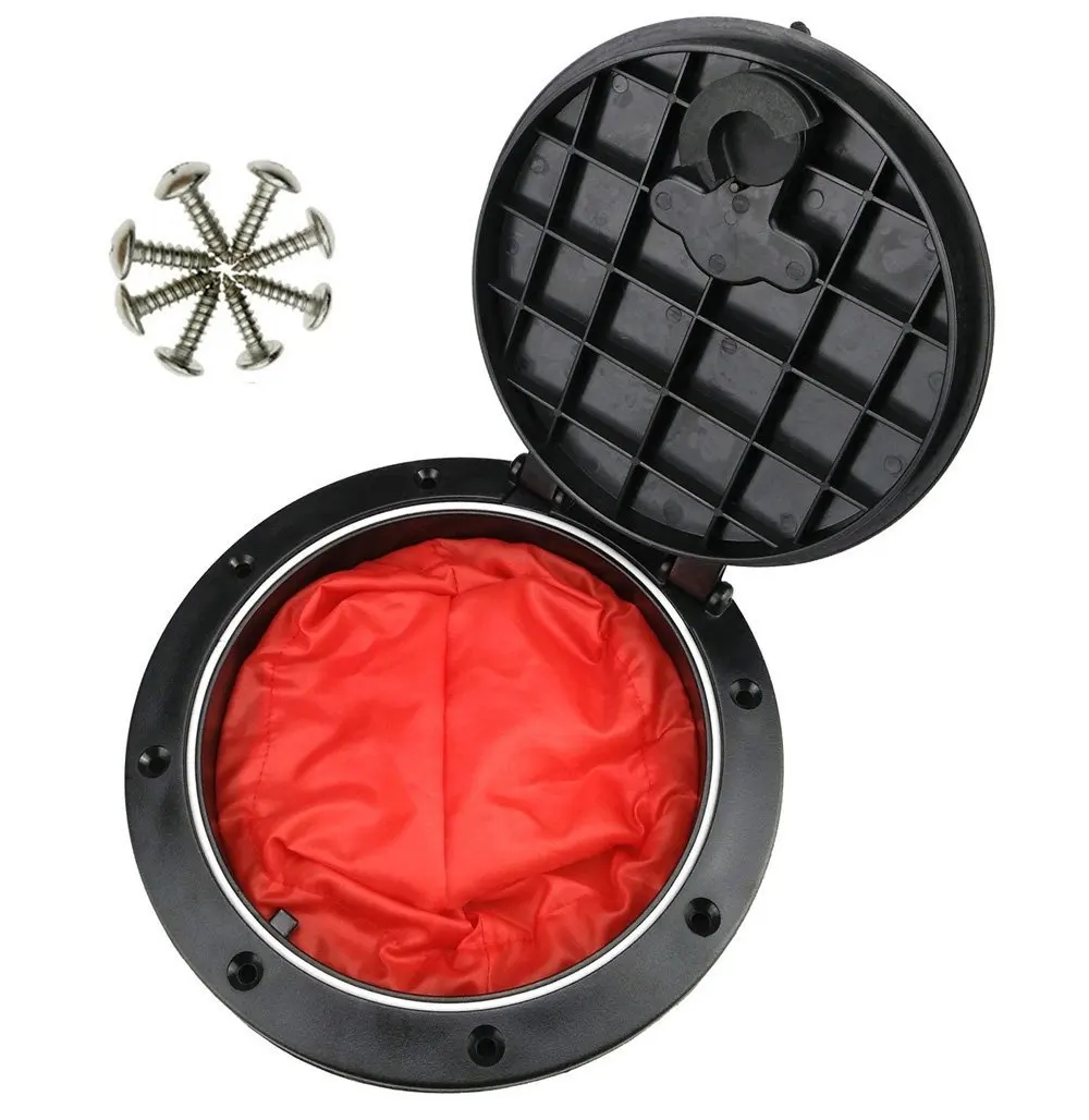 6" Black&Red Kayak Hatches Waterproof Bag Pouch For Marine Boat Kayak