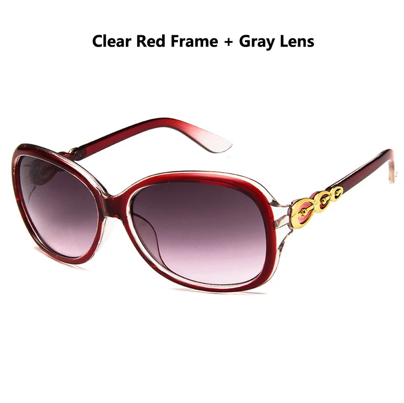 DIGUYAO Модные женские Овальные Солнцезащитные очки оправа очки с градиентными линзами oculos de sol feminino женские брендовые дизайнерские - Цвет линз: Clear red  gray