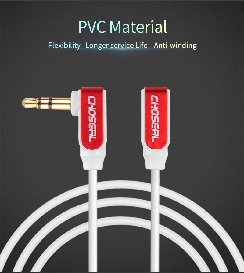 Choseal 3.5mm AUX Stereo Cable Male to Female  Audio 3.5mm Jack Cable for Headphone Phone Car MP3 MP4 Player