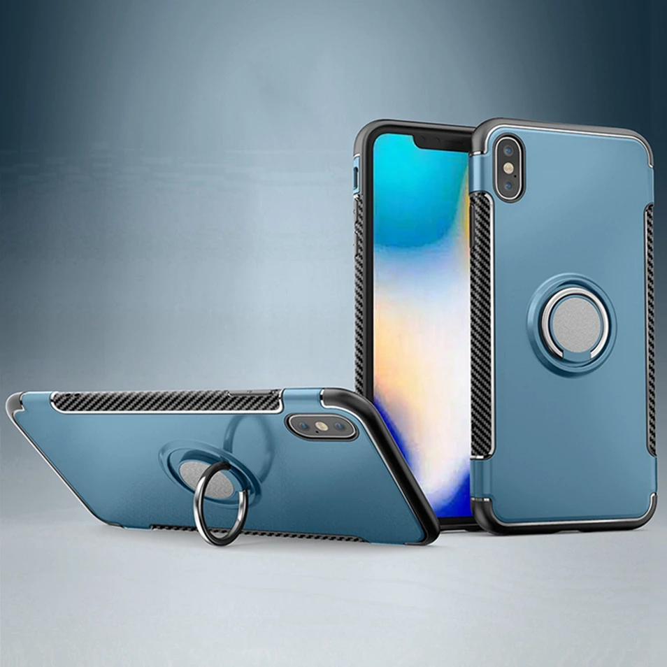 Magnetic Car Holder Phone Case for iPhone 8 plus Cover Finger Ring Stand Coque for iPhone XR XS Max X 6 7 plus Full Protect Case (14)