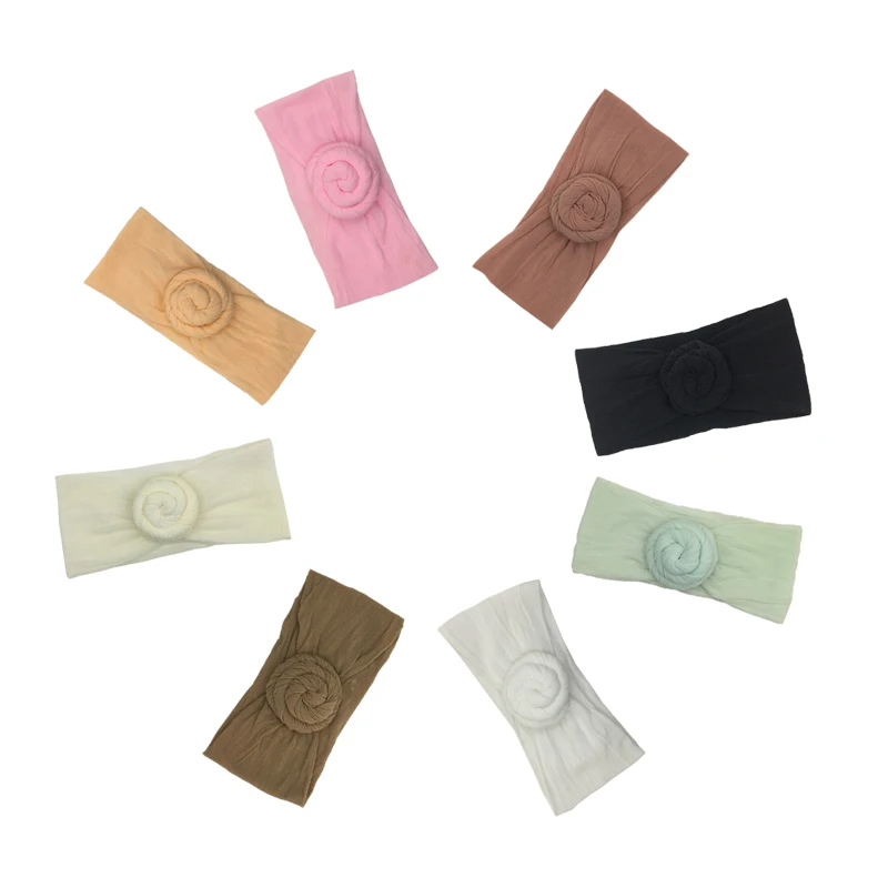 

6Pcs/lot 2'' Width Nylon Headband Knot Head Warp Turban Hair Band Photography Props Baby Girls Headband Kidocheese