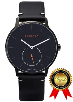 

BRIGADA Swiss Bramd Watches for Men, Nice Fashion Cool Black Quartz Men's Watch