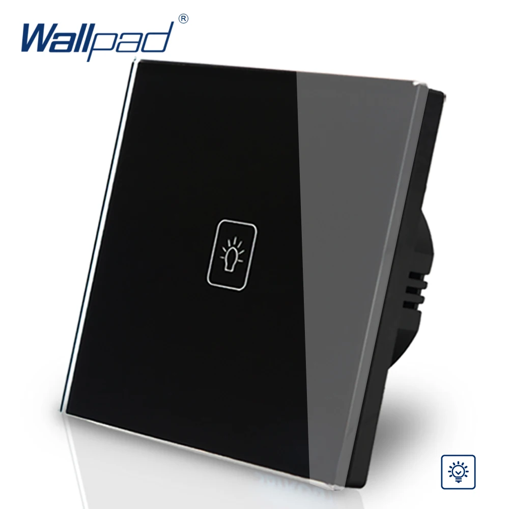 Eu 1 Gang Dimmer Switch European Standard 86 Wallpad Black Glass 1 Gang