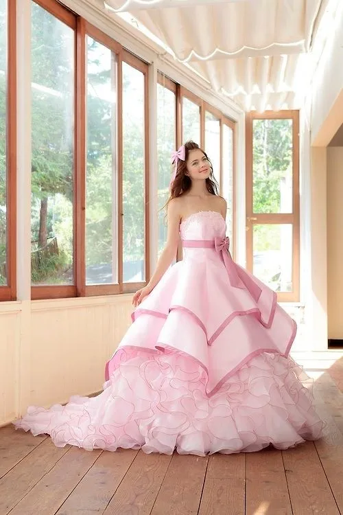 Розовые платья Quinceanera бальное платье с открытыми плечами без бретелек с бусинами сладкий 16 Платья Миди платье светится в течение 15 лет - Цвет: Розовый