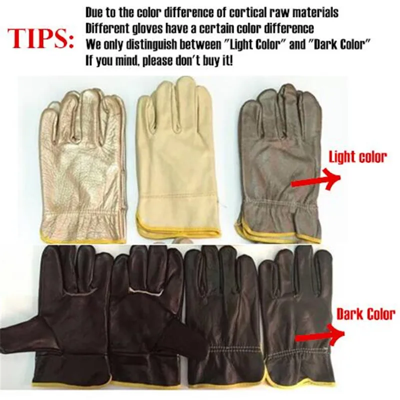 First Layer Cowhide Work Gloves Cut resistant Driver/welding Multifunction - Image 6