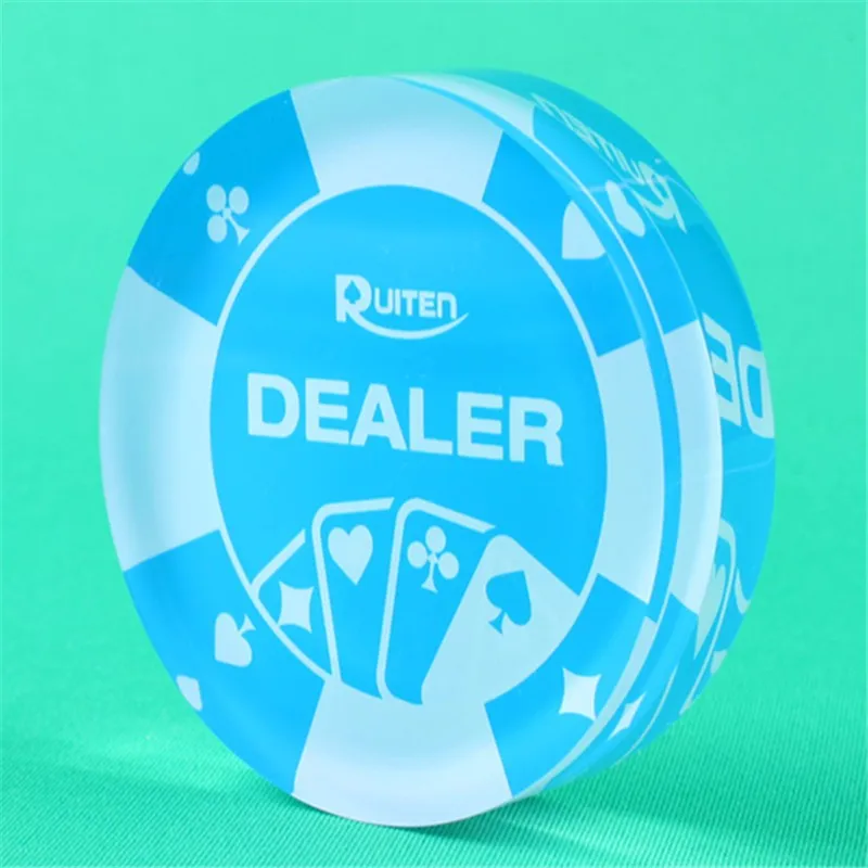 Дилер большой Банкер чипы прозрачные фишки для покера 7,1*7,1 см Высококачественный акриловый материал
