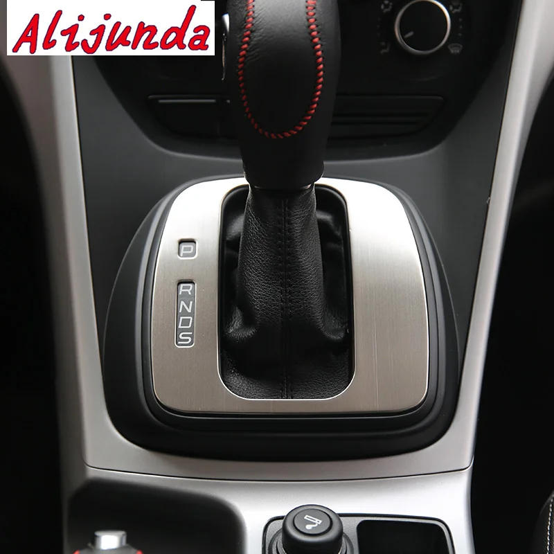 

Alijunda High Quality stainless steel gear panel trim decoration stickers decoration cover for Ford Escape Kuga 2013 accessories