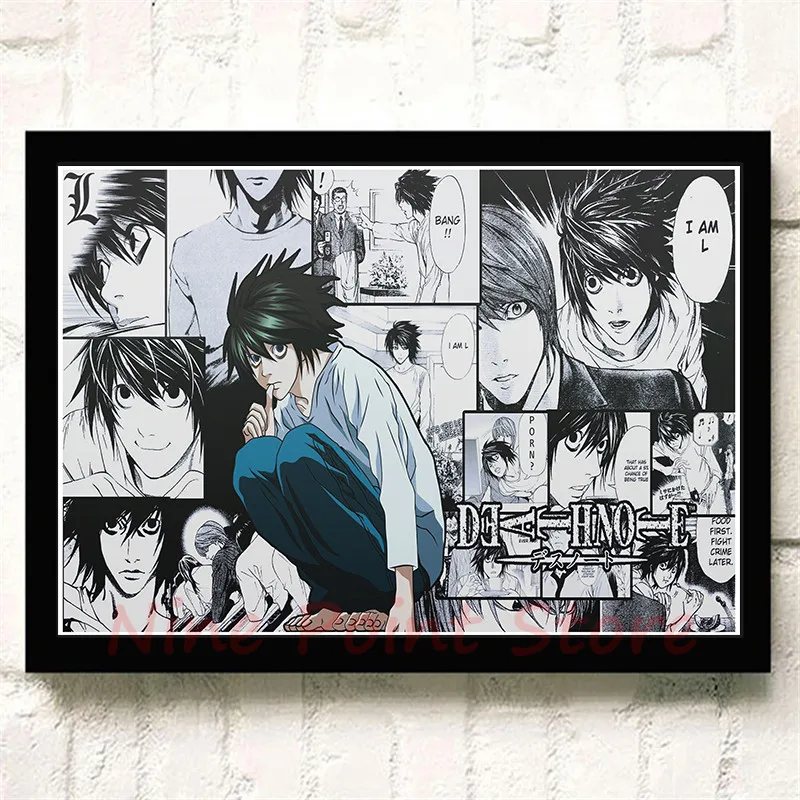 Death Note A стиль японский мультфильм комикс плакат с покрытием бумага плакат стены стикеры кафе декоративная живопись без рамки