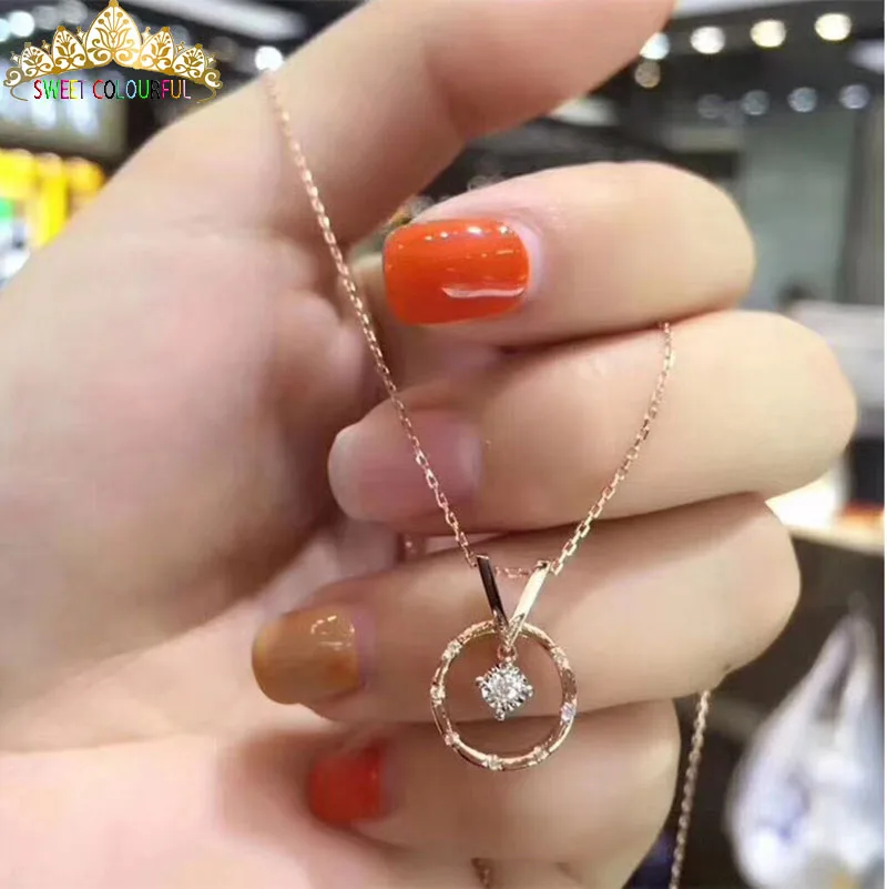 

Jewelry 18K gold natural South African Diamond Necklace Wedding gifts HI001
