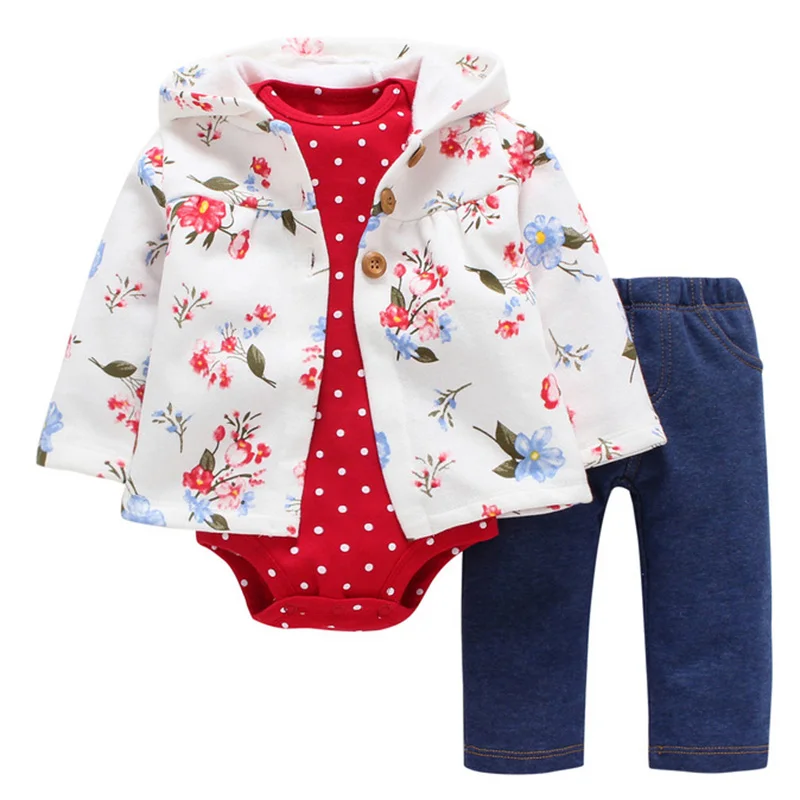 Комплект из 3 предметов, Одежда для новорожденных Кардиган с капюшоном+ брюки+ комбинезон, одежда для маленьких мальчиков Комплекты для маленьких девочек хлопковая детская одежда Новинка года - Цвет: 2028