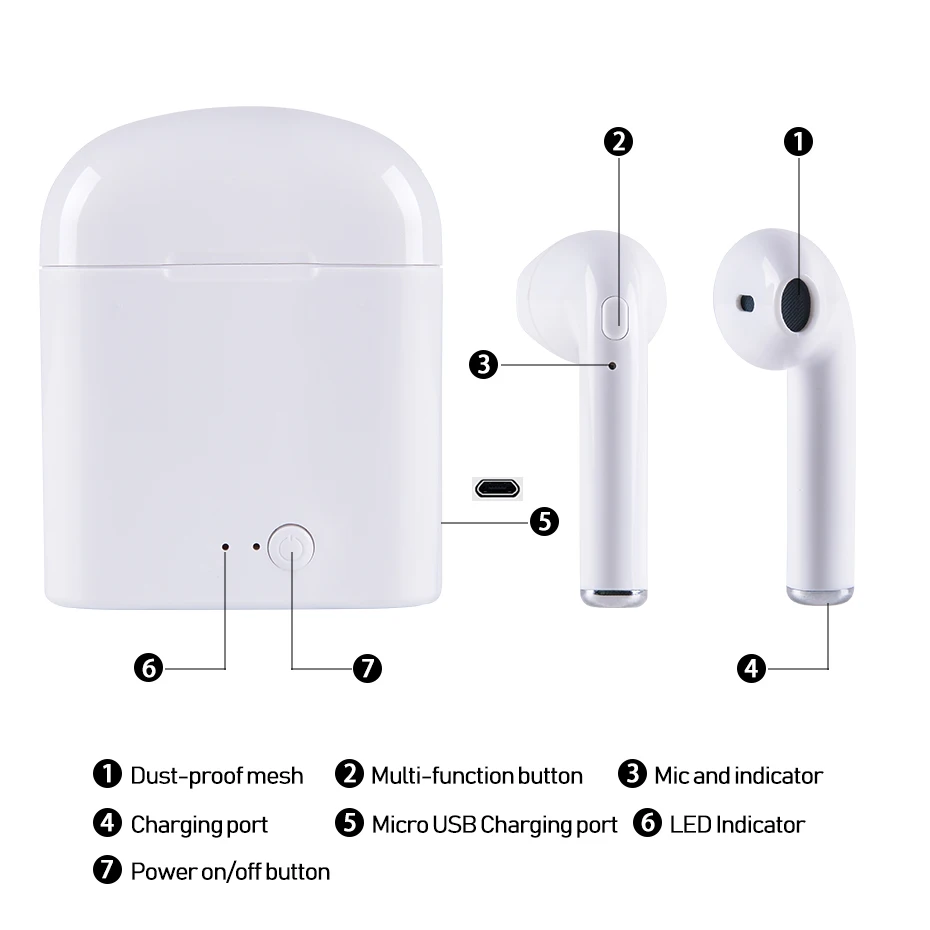 Bluetooth Earphones Wireless Headphones Sport Stereo Headphone Earphones Earbuds With Charging Box For Ios Android