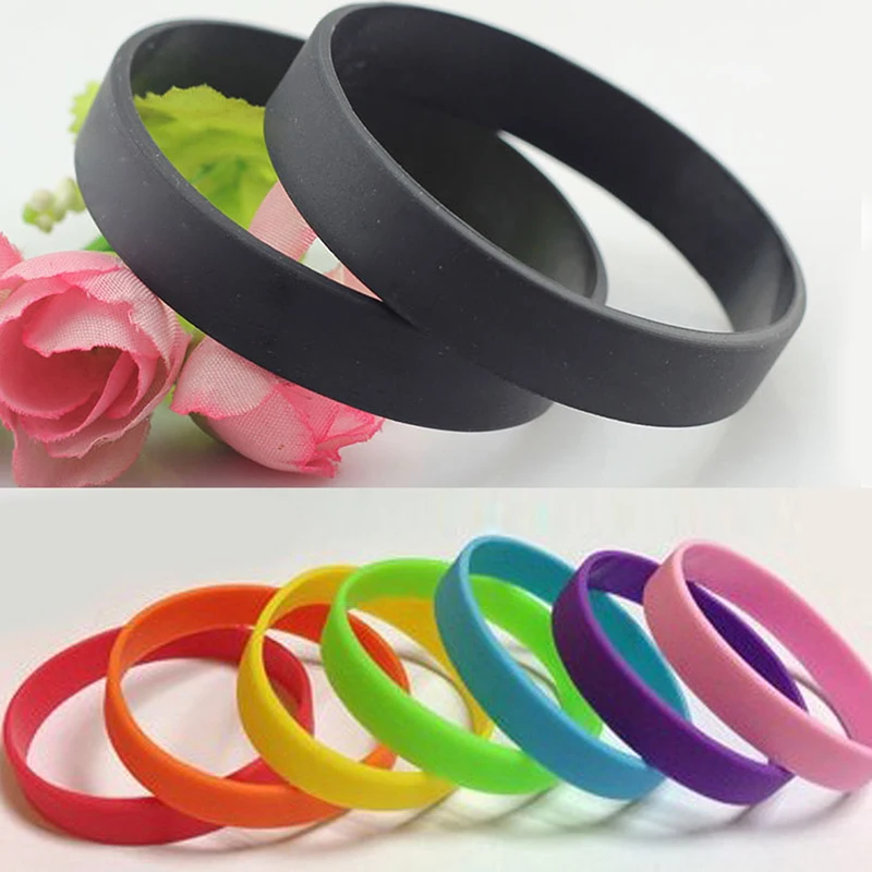 Silicone Rubber Wristband bangle bracelet Flexible Wrist Band Cuff Bracelet Sports Casual Bangle For Women Men браслет