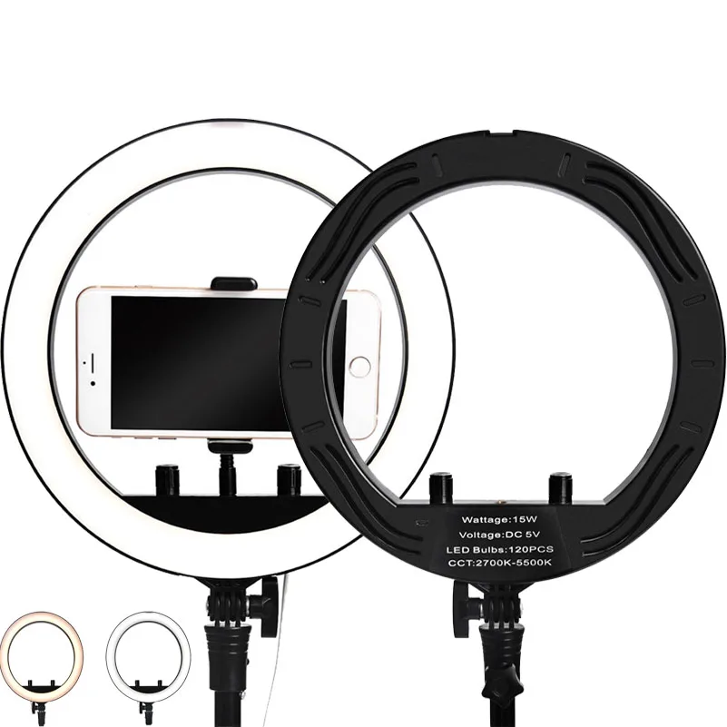 

fusitu 10 Inch Selfie Led Ring Light Bi-Color Dimmable LED USB charge photography Light Lamp For Camera Phone Smartphone Makeup