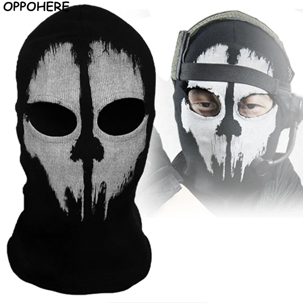 Black Mask Balaclava Beanies Hats Men Ghost Skull Full Face Warmly Gothic Balaclava Ghost Skull