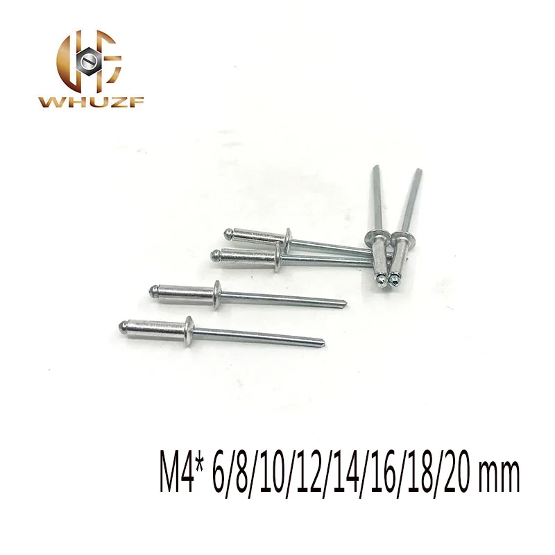 

100pcs/lot M4* 6/8/10/12/14/16/18/20 mm Aluminum Countersunk POP Head Rivet Core Pulling Decoration Rivets