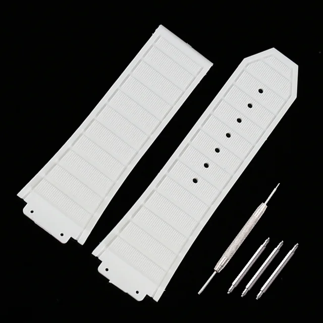 New high quality waterproof soft rubber strap for Hublot series king power accessories 29mmx19mm men's watch accessories white