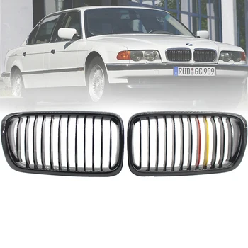 

1 Pair For BMW 7 Series E38 Sedan 1999-2001 Gloss Black M-color Front Kidney Car Racing Grill Grille Bumper Car-styling
