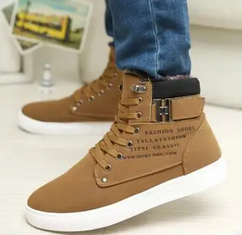 

New 2018 Retro Style Mens Casual Shoes Spring Autumn Vintage Low Boots High Top Men Shoes Plus Size Casual Shoes Men