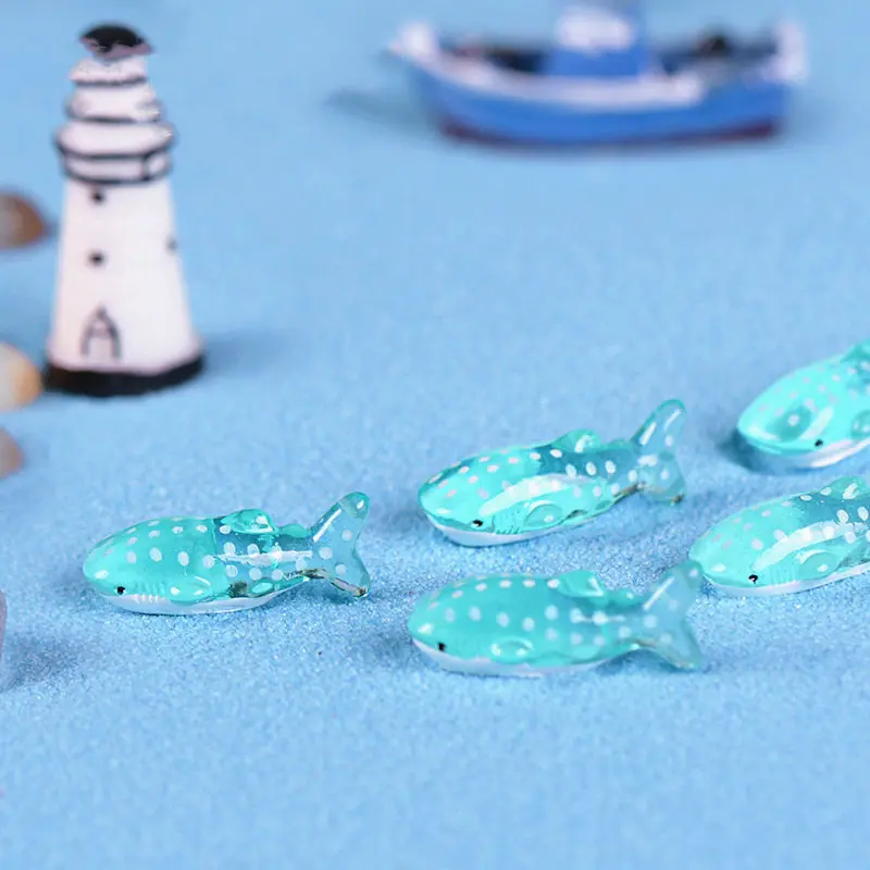 5pcs Blue Shark Miniature Figurine DIY Accessories Doll House Decoration Simulation Cartoon Animal Models Plastic Toy