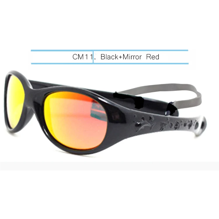 IVSTA для детей 0-3 лет, детские солнцезащитные очки маленькие детские солнцезащитные очки для девочек без петель Небьющийся резиновые TR90 Силиконовое рамка военные поляризационные линзы UV400 - Цвет линз: Black Red