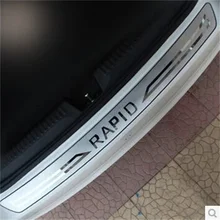 PARA Skoda Rápida 2012 2013 2014 2015 AMORTECEDOR TRASEIRO PAINEL BOOT TAMPA PASSO PROTETOR SILL PLACA TRUNK GUARNIÇÃO para Carro-Styling ACESSÓRIOS