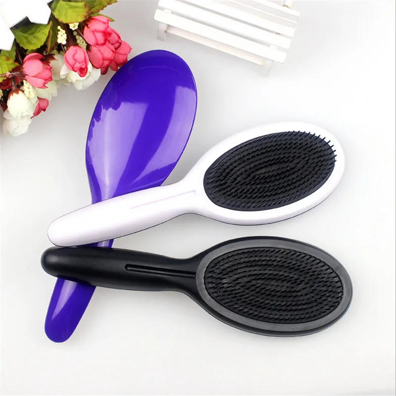 1pcs Magic Anti static Hair Brush Handle Tangle Detangling Comb Shower Electroplate Massage Comb