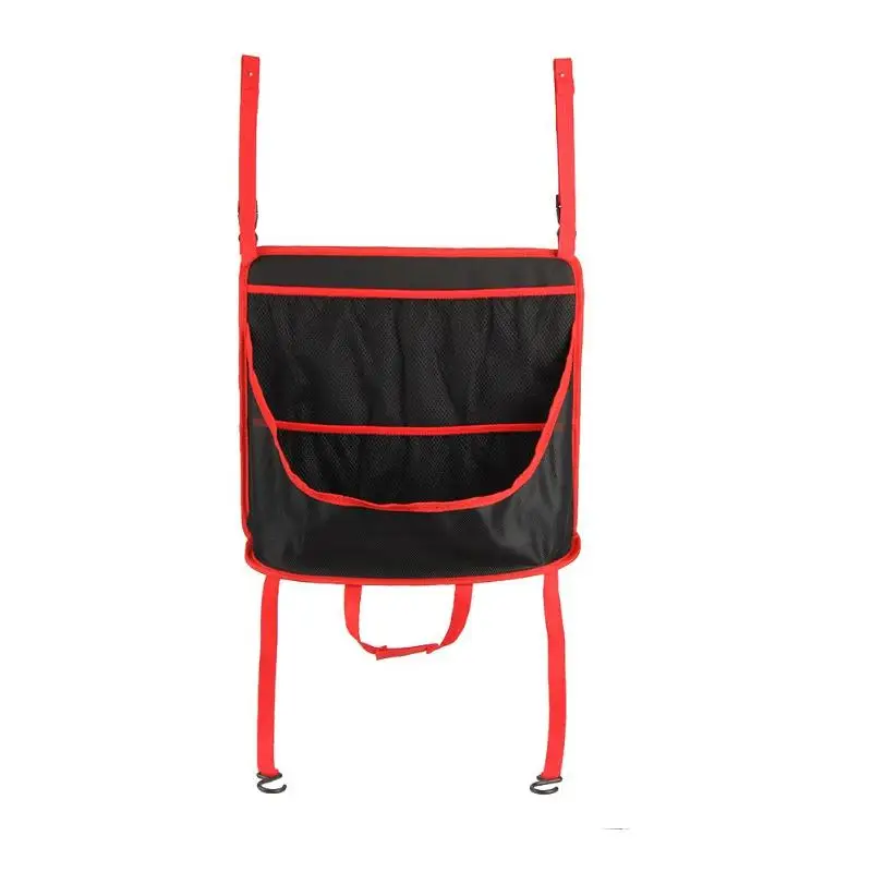 Универсальный Эластичный автомобильный сетчатый мешок между сиденьями сзади Организатор сумка для хранения Чемодан держатель карман салонные аксессуары сетки - Название цвета: Красный