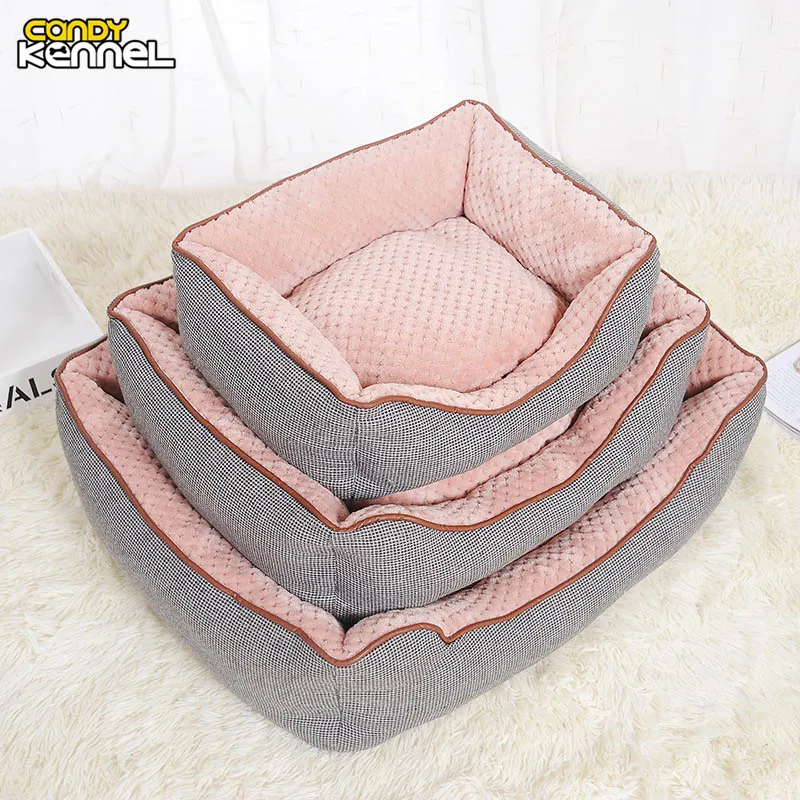 CANDY KENNEL Cotton Linen Corn Kernels Soft Pet Dog Cat Bed for Small