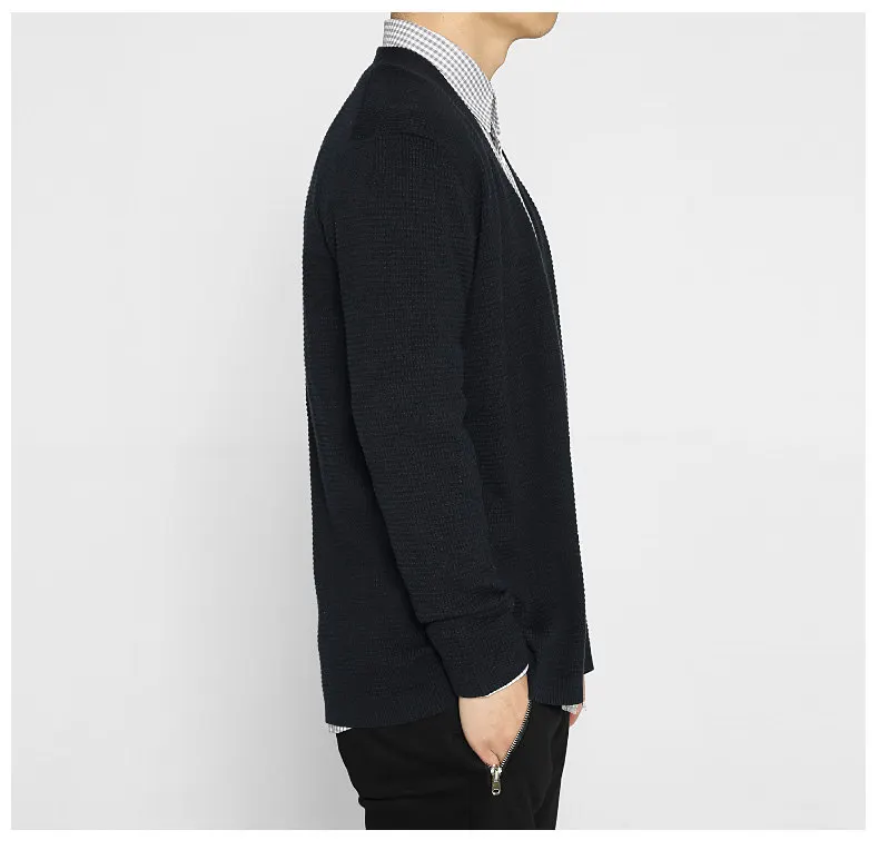 MuLS 100% Cotton Cardigans Men Spring Autumn Thicken Male Sweaters Cardigan Coat Men Brand Winter Dot Black Green Size XXL XXXL-10