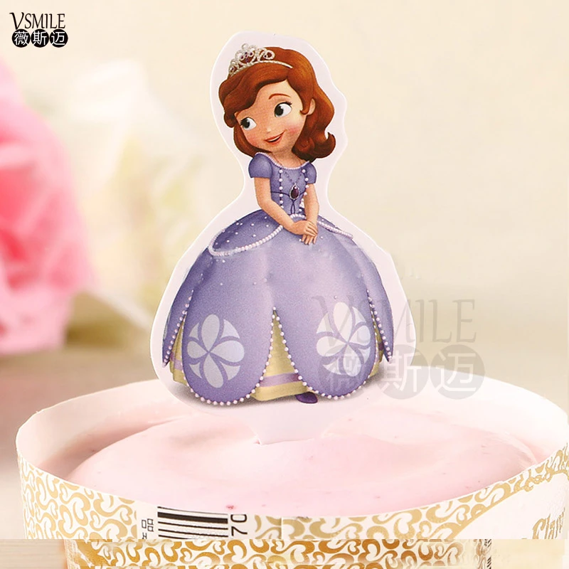 50 Pcs Assez Pourpre Robe Princesse Sofia Panda Papier Gateau Topper Mary Chat Elephant Pick Pour Fete D Anniversaire De Mariage Decoration Aliexpress
