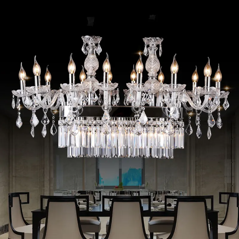 Modern K9 Crystal Chandelier Hotel Restaurant Dinging Room Table Modern K9 Crystal Chandelier Hotel