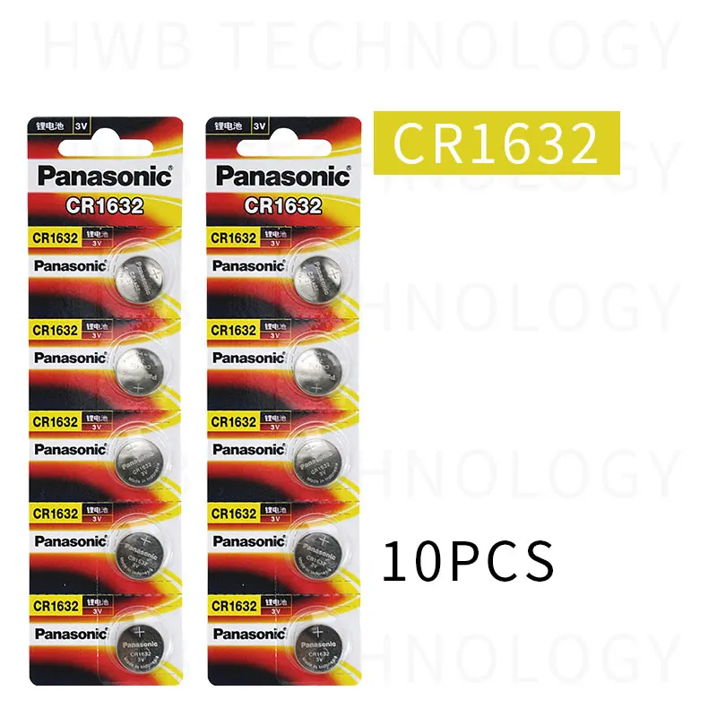 

10pcs Panasonic 100% Original CR1632 Button Cell Battery For Watch Car Remote Key cr 1632 ECR1632 GPCR1632 3v Lithium Battery