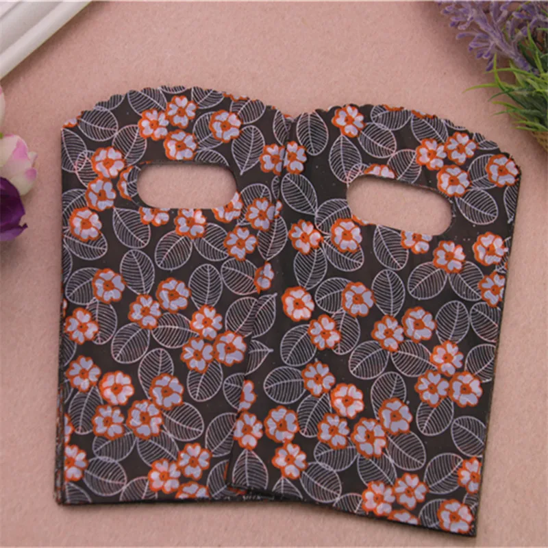 

2017 New Design Wholesale 100pcs/lot 9*15cm Luxury Vintage Plastic Bags With Handles Small Jewelry Accessories Packaging Bags