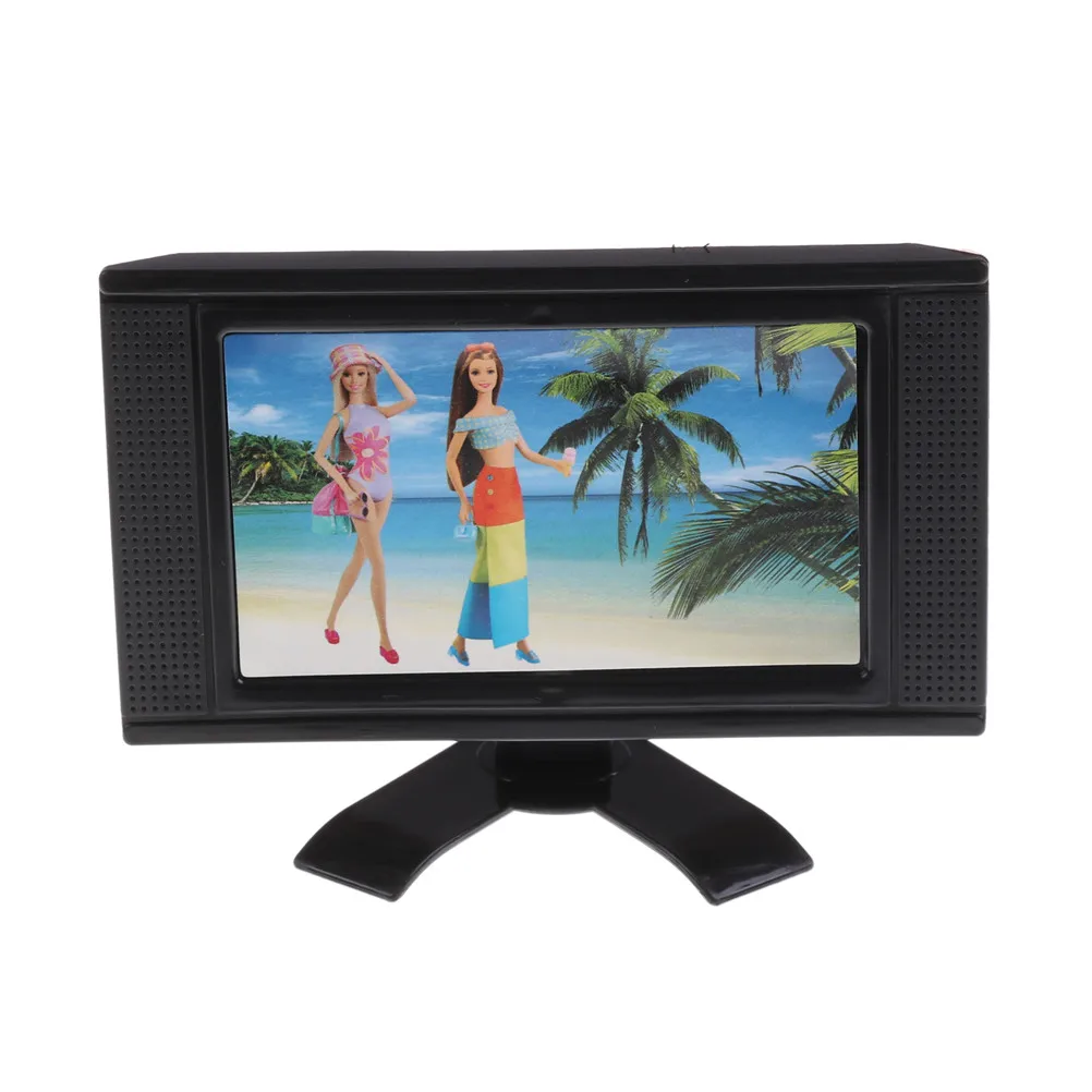 Flat Screen LCD TV Dolls TV Toy for Doll Mini Cute House Furniture TV