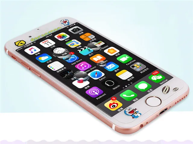 Renda Милая Мелодия одна деталь Sakura momoko Doraemon для iPhone 6 6 S 7 8 Plus Закаленное стекло протектор экрана закругленные края 2.5D