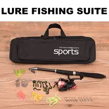 Телескопический комплект удочек Рыболовная катушка Крючок Рыболовные Приманки комбо костюм сумка для хранения снасти аксессуары портативный, для уличного спорта 1,6 м
