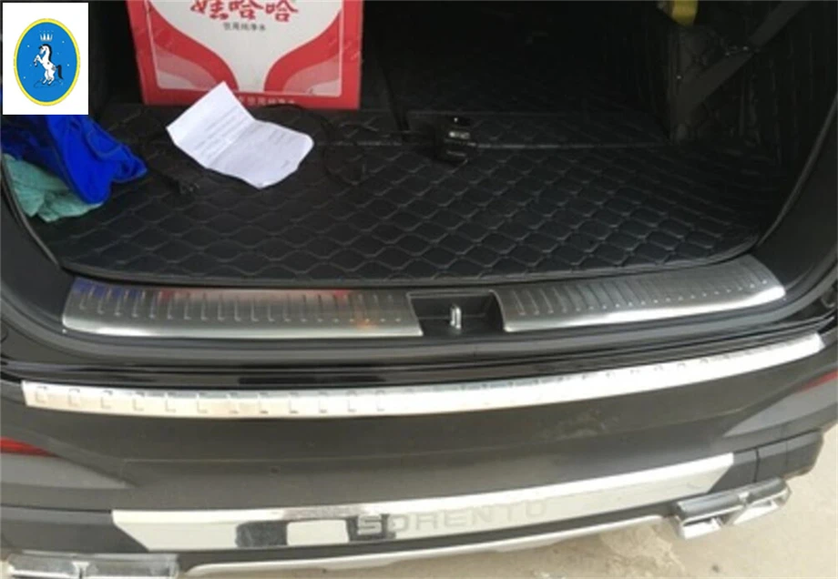 Stainless steel outer Rear Bumper Protector Cover For KIA Sorento 2015