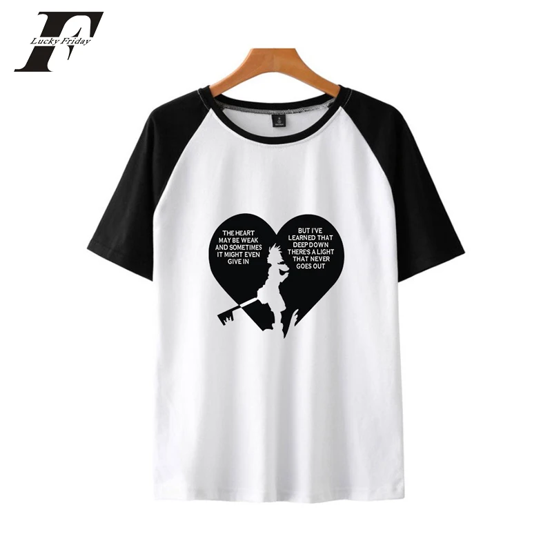 

LUCKYFRIDAYF 2019 New Kingdom Hearts trend hot Raglan Short Sleeve Summer T-shirt Women pop T-shirts Women Cotton Unisex Tee