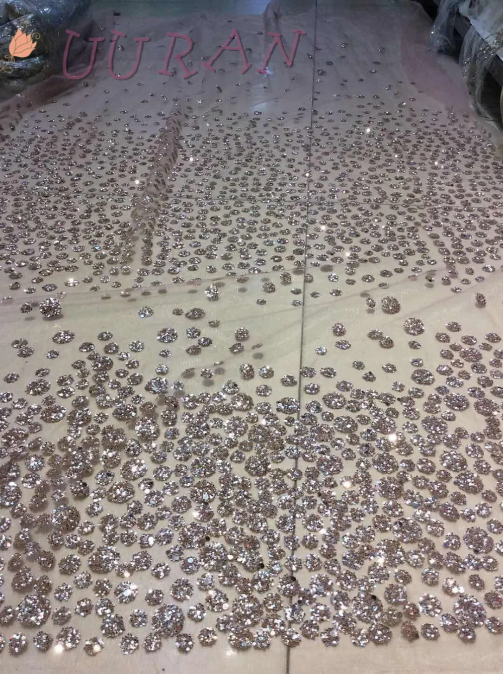 PWD111665 Embroidery Design with glitter Nigerian French Guipure Lace